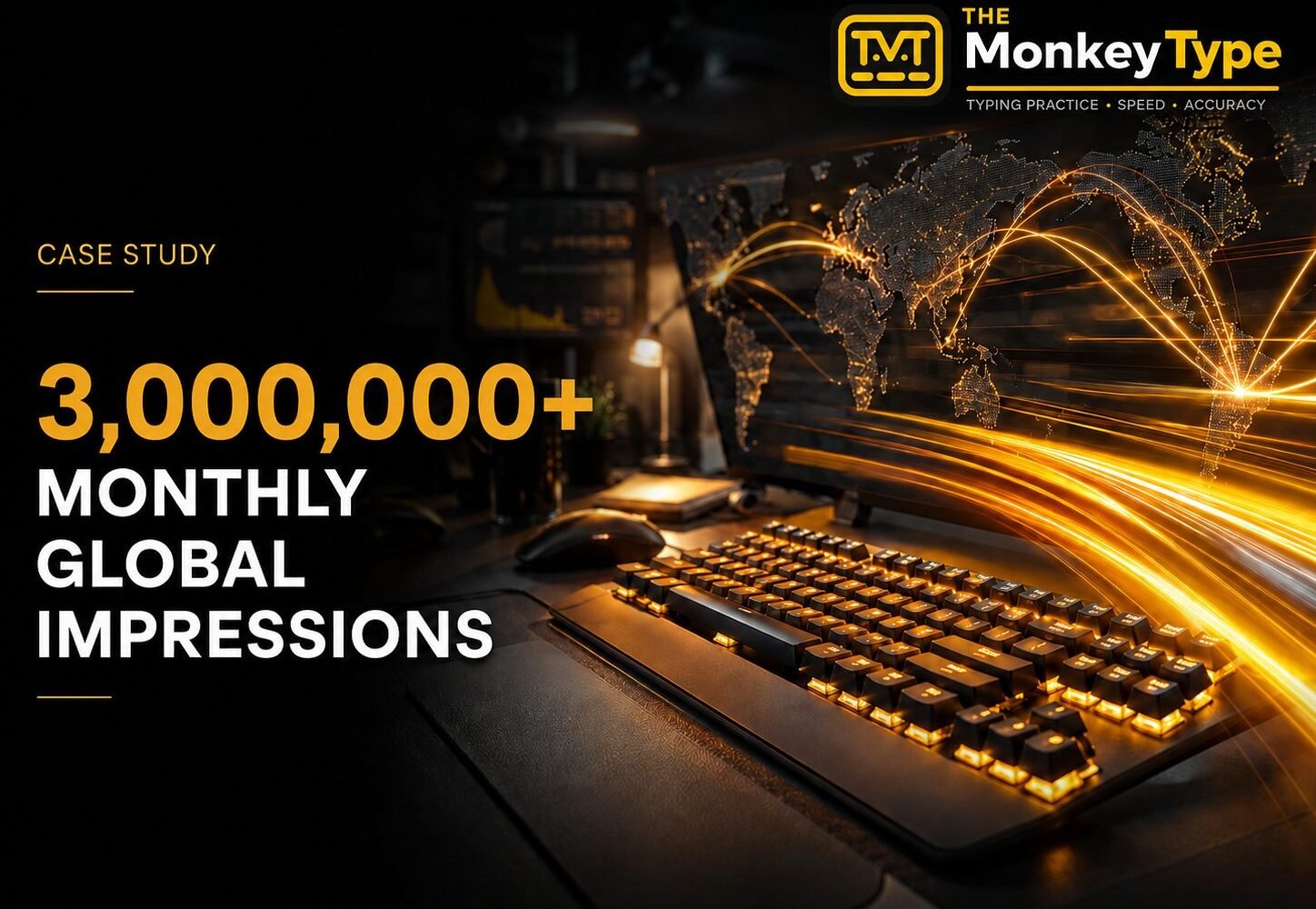 The Monkey Type: 400K+ Monthly Global Impressions