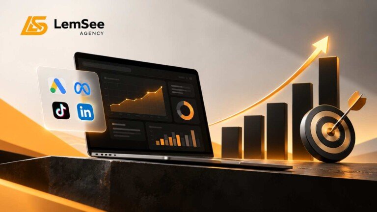 Marketing agency in UAE dashboard showing Google, Meta, TikTok and LinkedIn ad growth